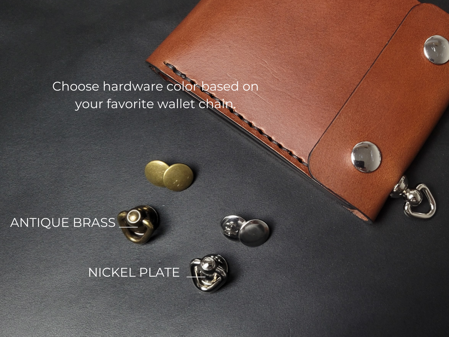 CLASSIC BIKER WALLET - brown leather/Swivel Chain Connector