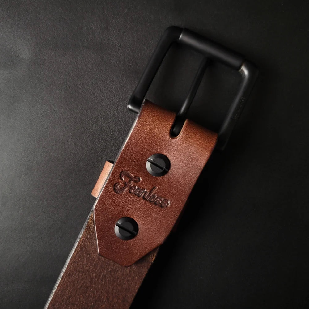 1.5" CHICAGO SCREW LEATHER BELT – matte black buckle