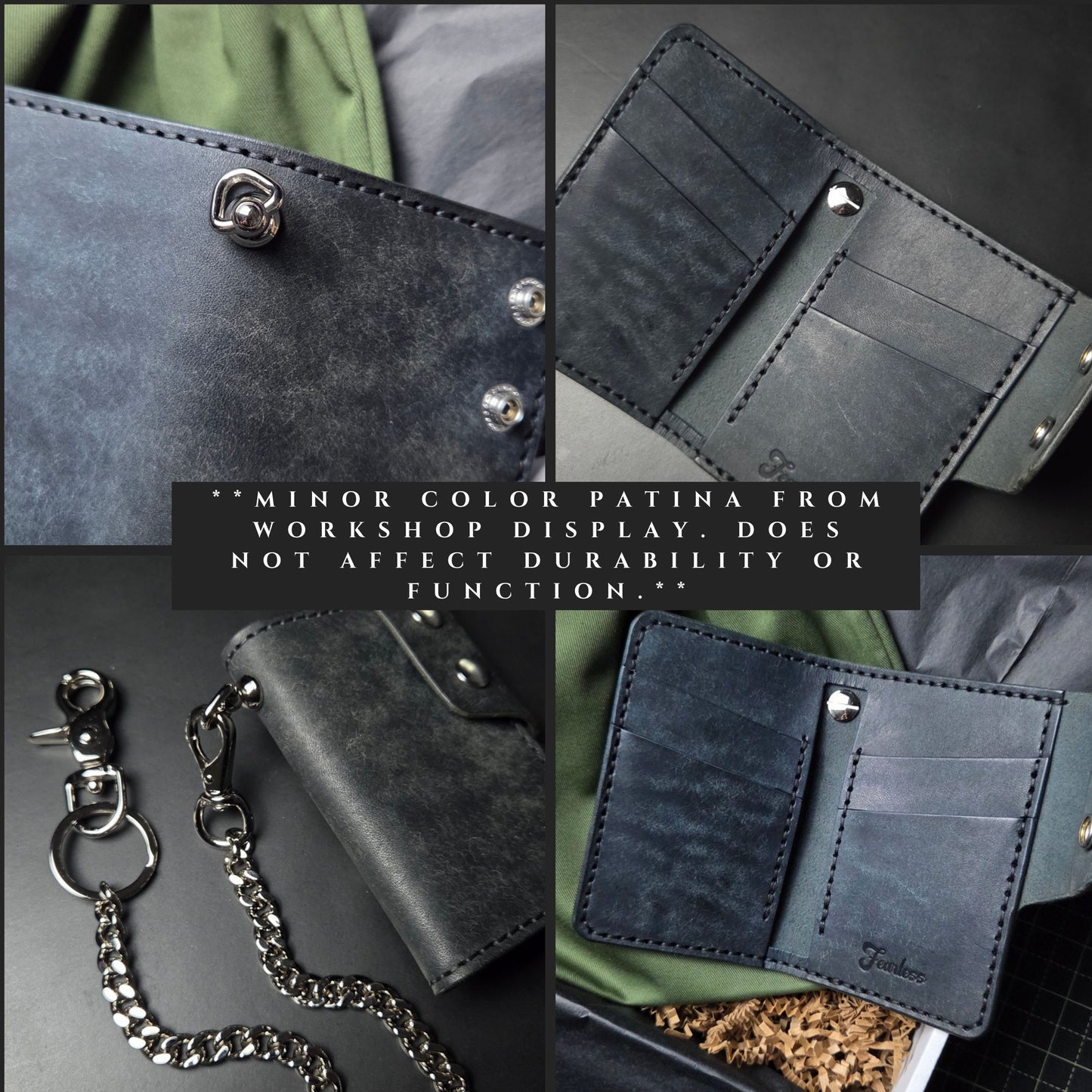 6 POCKET BIKER WALLET ITALIAN LEATHER - Ready to Ship Special Pricing