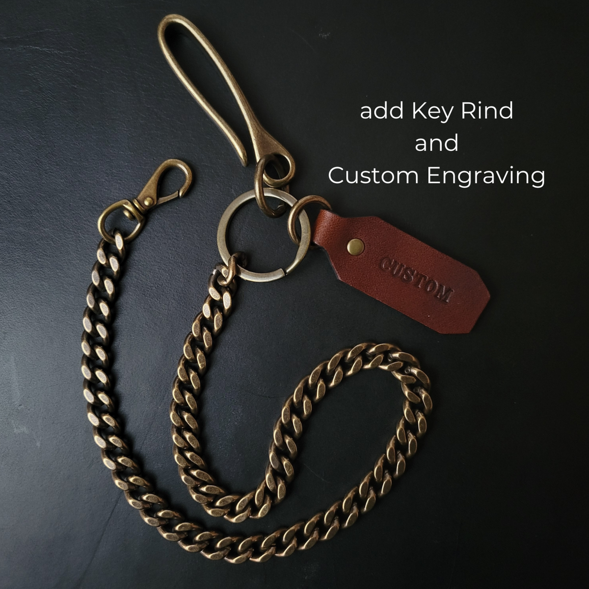 BIKER WALLET CHAIN - antique brass hardware