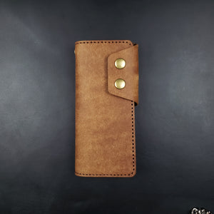 Long Trucker Wallet – Walnut & Olive / Antique Brass