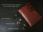 Load image into Gallery viewer, 6 POCKET BIKER WALLET - brown leather/D-ring
