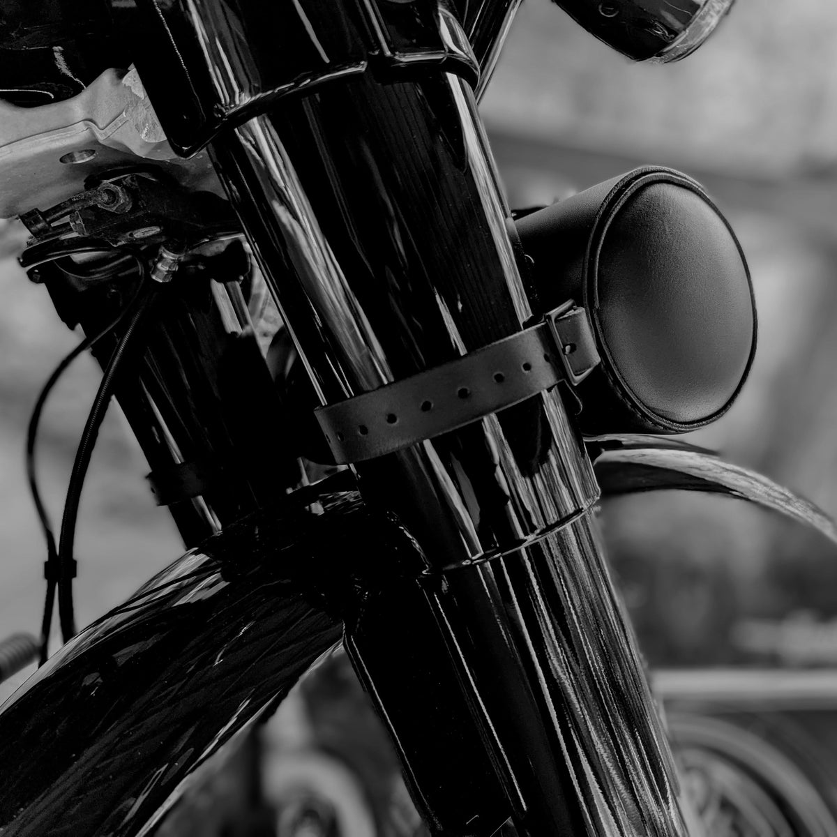 Motorcycle Leather Bag - All Black