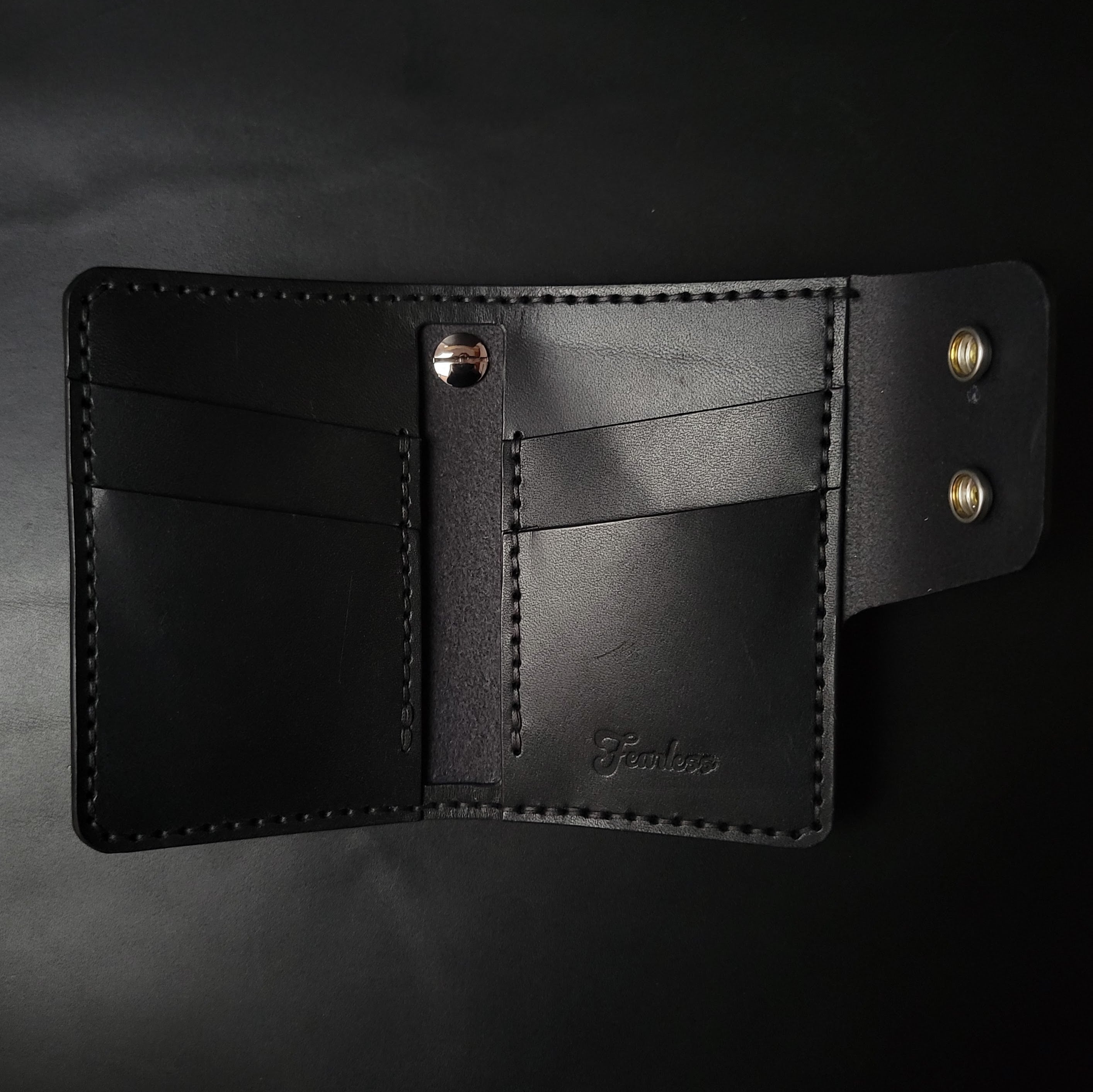 6 Pocket Biker Wallet – Black