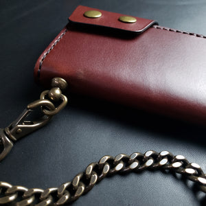 6 Pocket Biker Wallet – Brown / Antique Brass