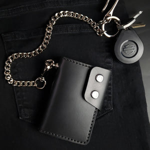 6 Pocket Biker Wallet – Black