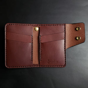 6 Pocket Biker Wallet – Brown / Natural Brass