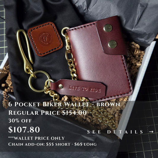 6 POCKET BIKER WALLET - Ready to Ship Special Pricing