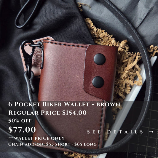 6 POCKET BIKER WALLET - Ready to Ship Special Pricing
