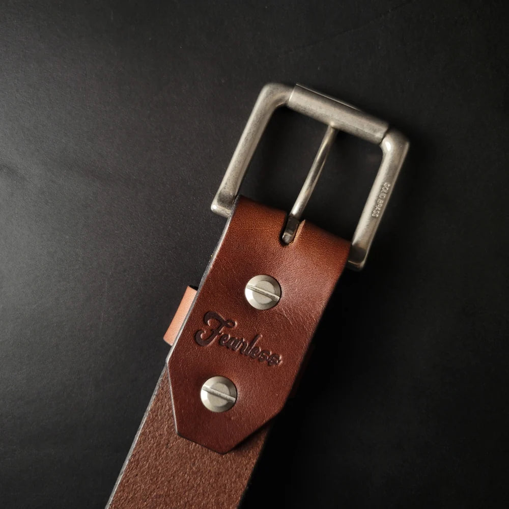 1.5" CHICAGO SCREW LEATHER BELT - nickel matte buckle