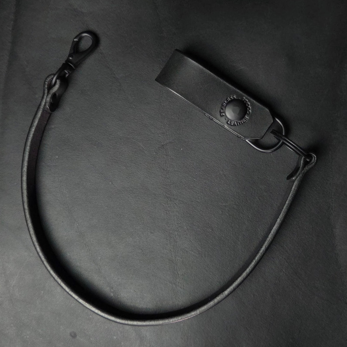 BLACK LEATHER WALLET CHAIN - all Black