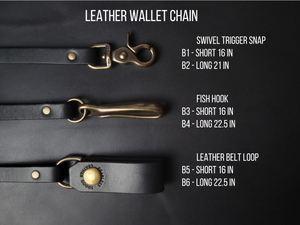 6 Pocket Biker Wallet – Brown / Antique Brass