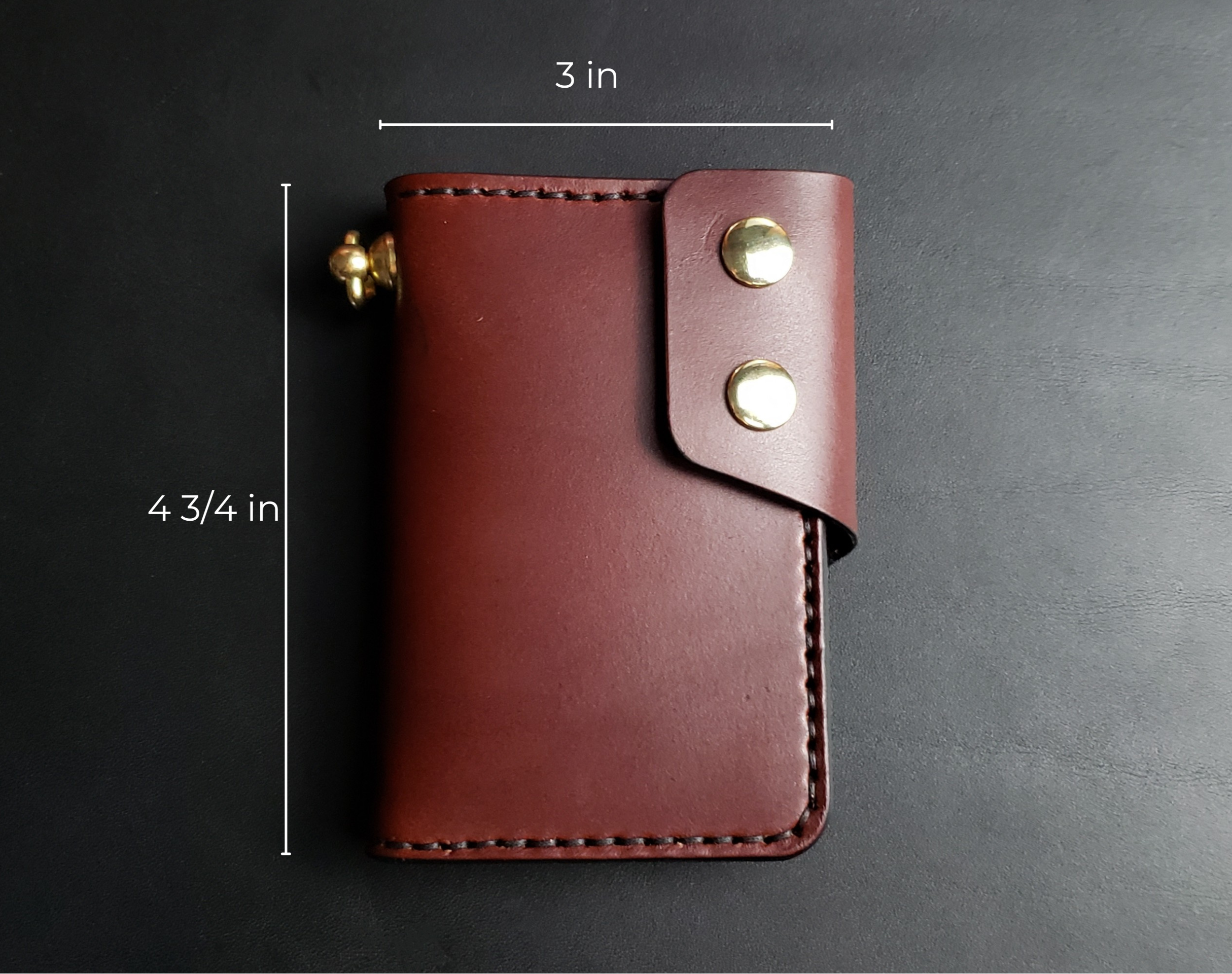 6 Pocket Biker Wallet – Brown / Natural Brass
