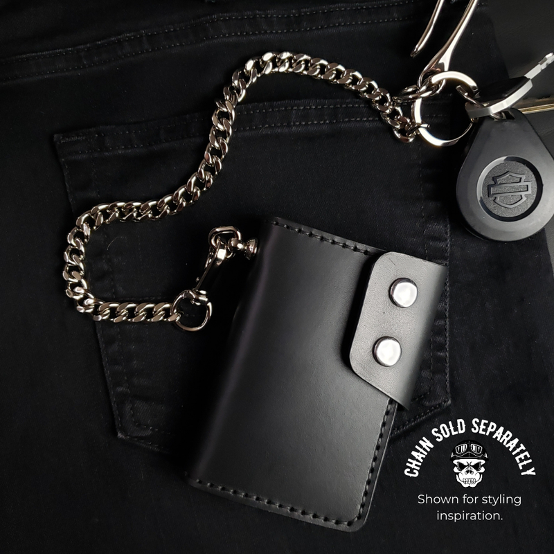 6 Pocket Biker Wallet – Black