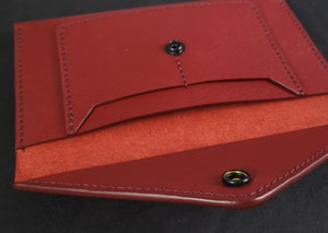 ENVELOPE WALLET - red wine saffiano