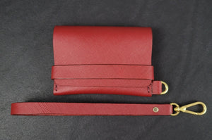 SINGLE POCKET SAFFIANO - red wine