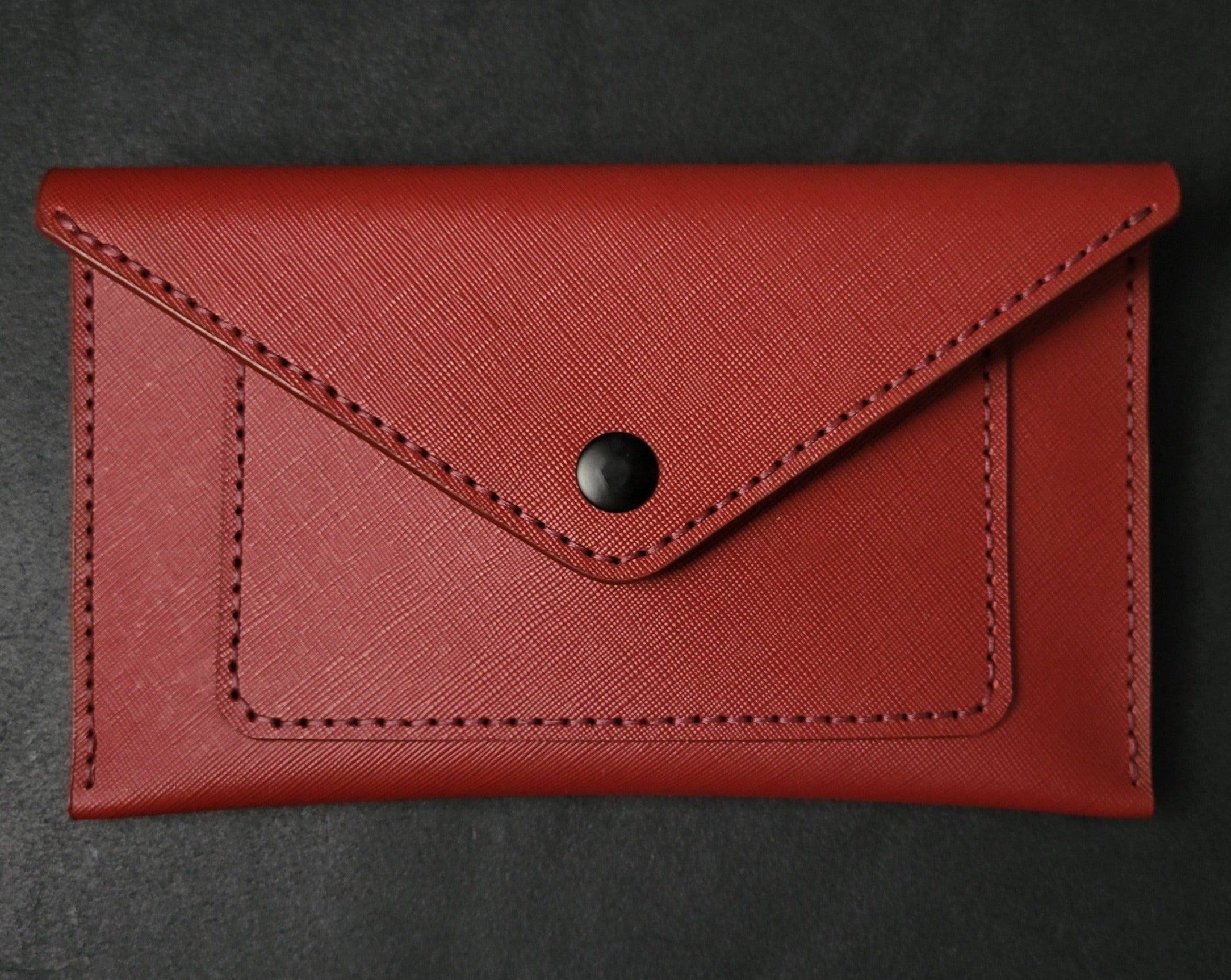 ENVELOPE WALLET - red wine saffiano