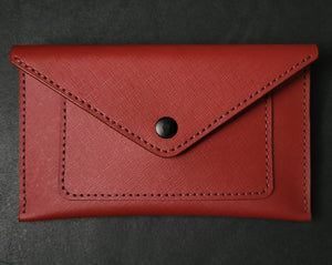 ENVELOPE WALLET - red wine saffiano