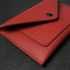 ENVELOPE WALLET - red wine saffiano