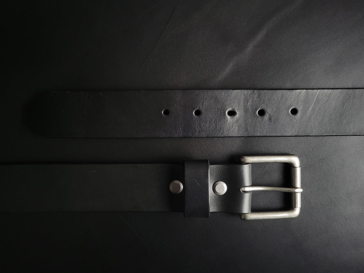 1.5" CHICAGO SCREW LEATHER BELT - nickel matte buckle