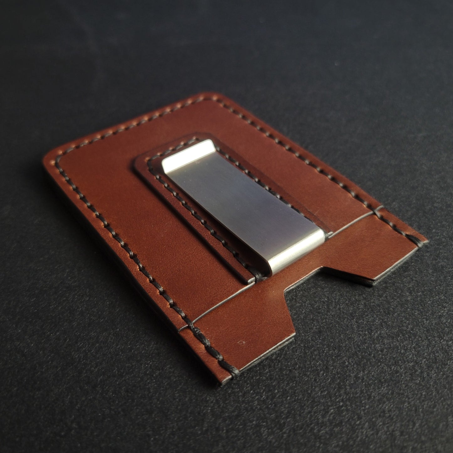 MONEY CLIP WALLET  - dark brown