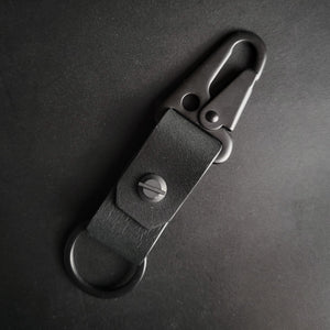 ALL BLACK LEATHER KEYRING