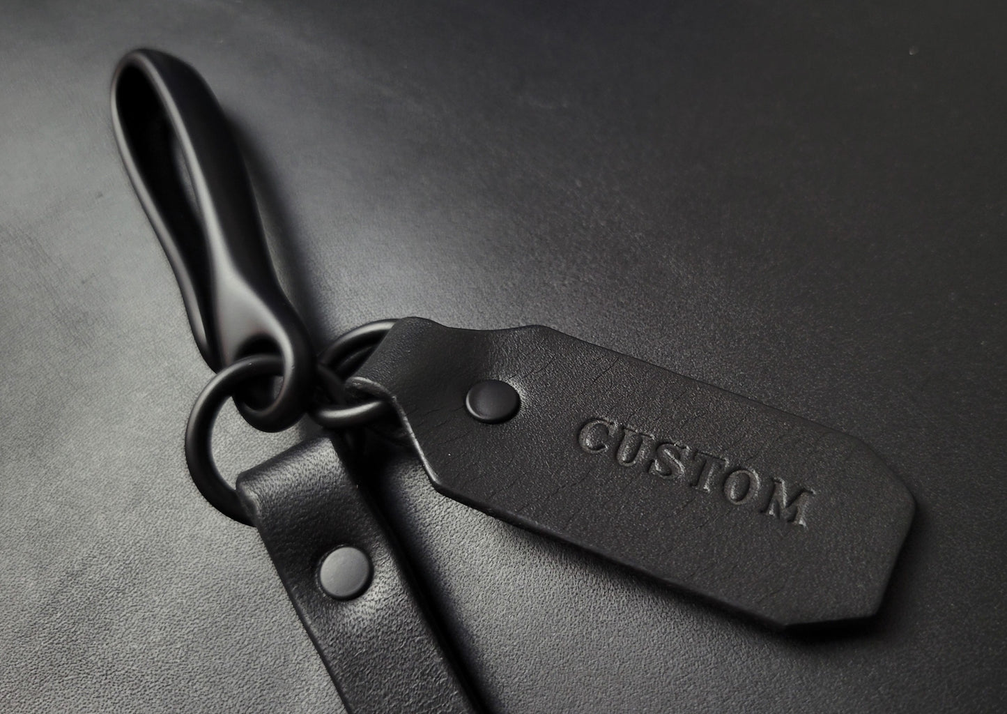 BLACK LEATHER WALLET CHAIN - all Black