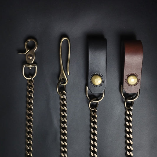 BIKER WALLET CHAIN - antique brass hardware