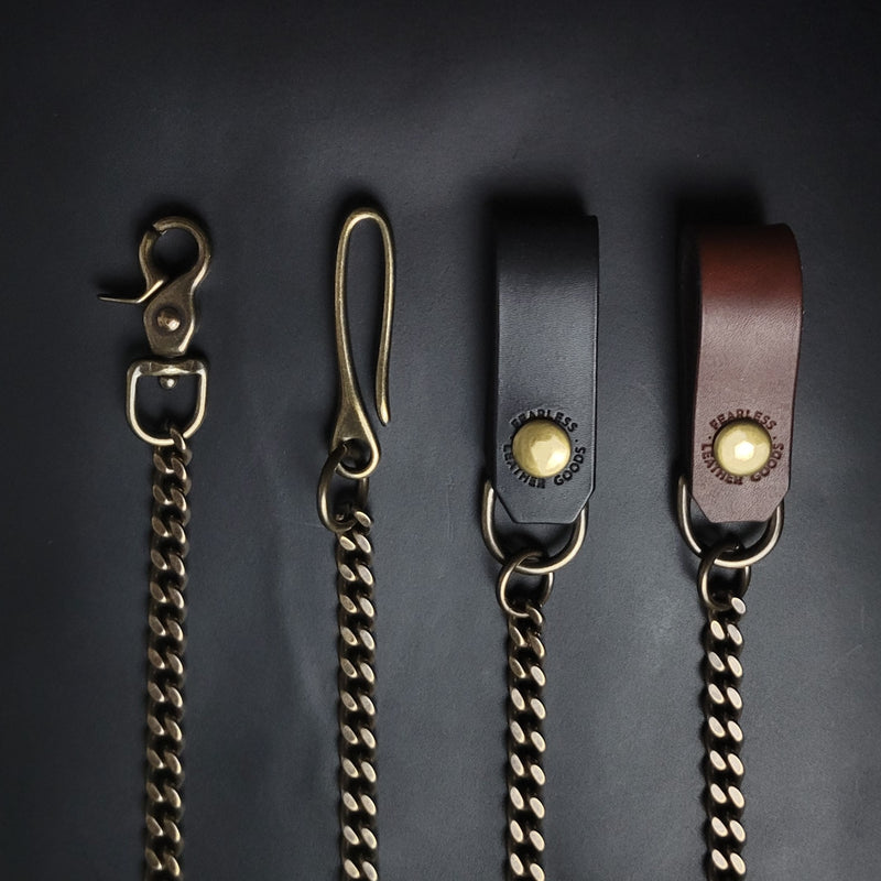 BIKER WALLET CHAIN - antique brass hardware