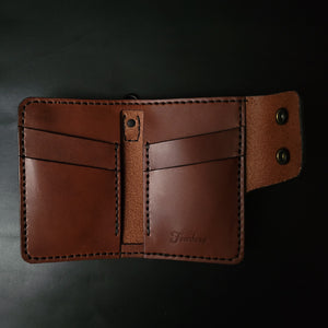 6 POCKET BIKER WALLET - brown leather/D-ring