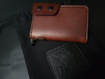 Load image into Gallery viewer, 6 POCKET BIKER WALLET - brown leather/D-ring
