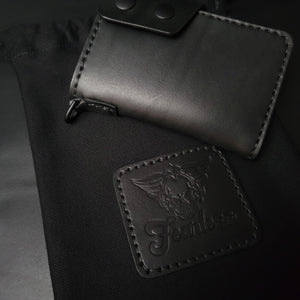 6 POCKET BIKER WALLET - black leather/D-ring
