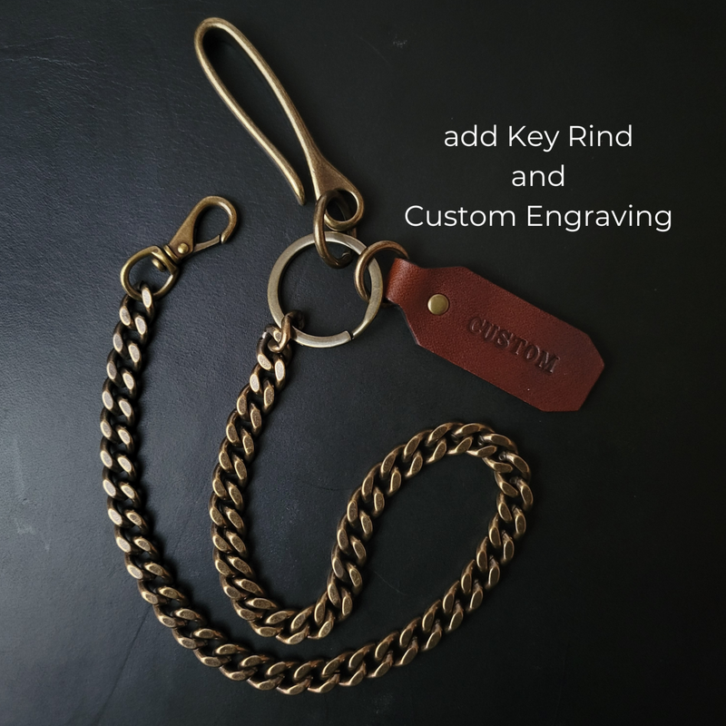 BIKER WALLET CHAIN - antique brass hardware