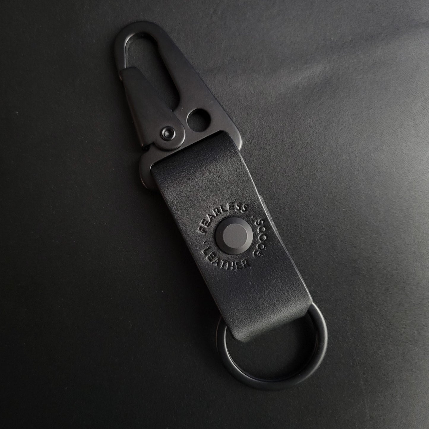 ALL BLACK LEATHER KEYRING