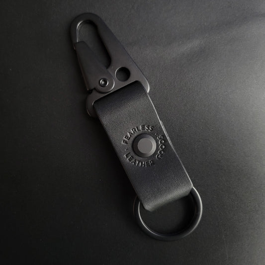 ALL BLACK LEATHER KEYRING