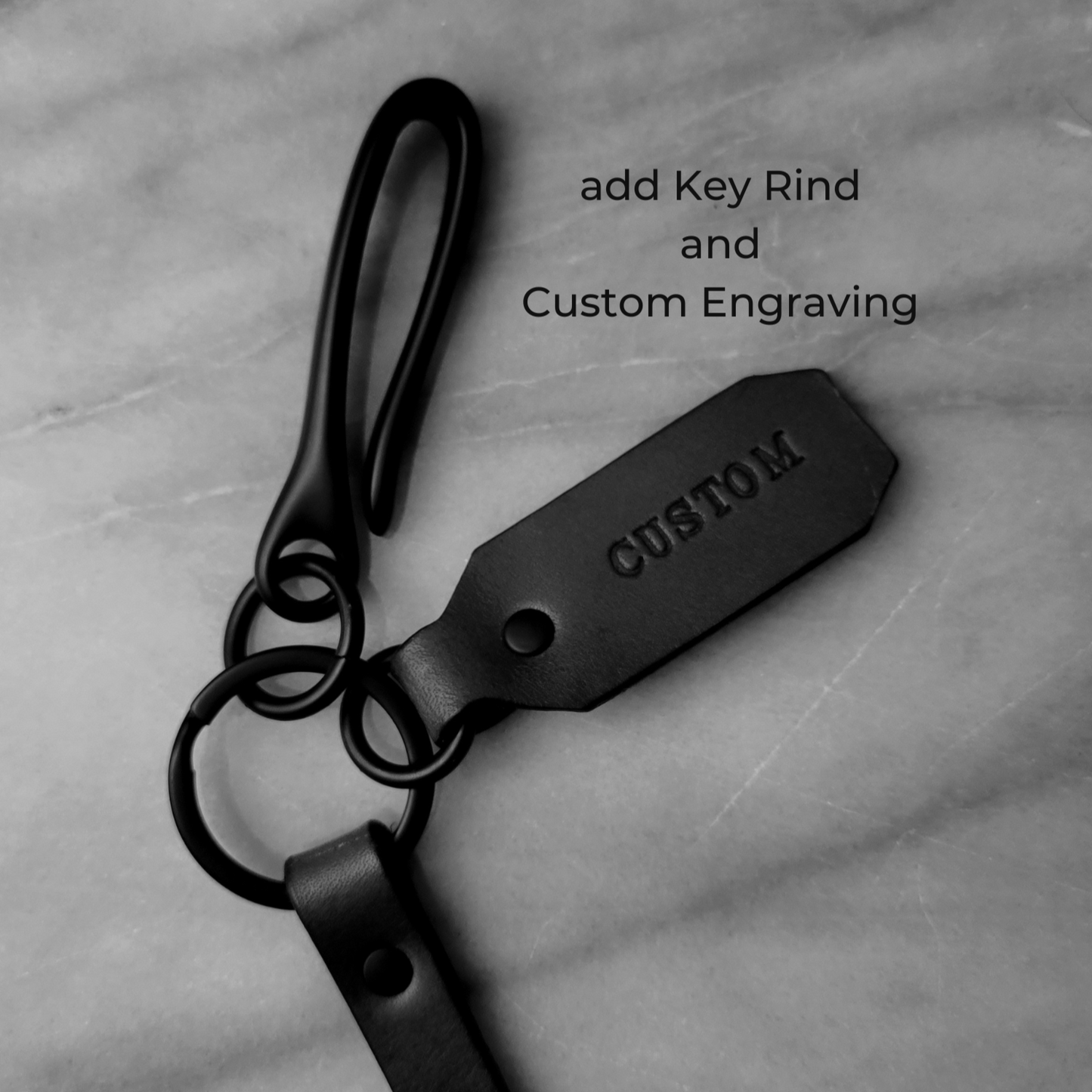 BROWN LEATHER WALLET CHAIN - black matte